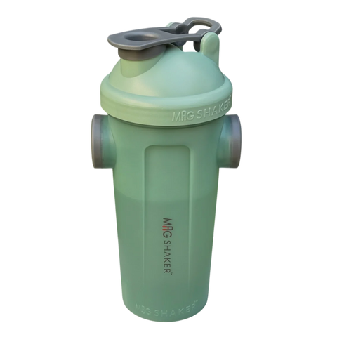Three Mag Shaker magnetic shaker bottles in pink, evergreen and blue